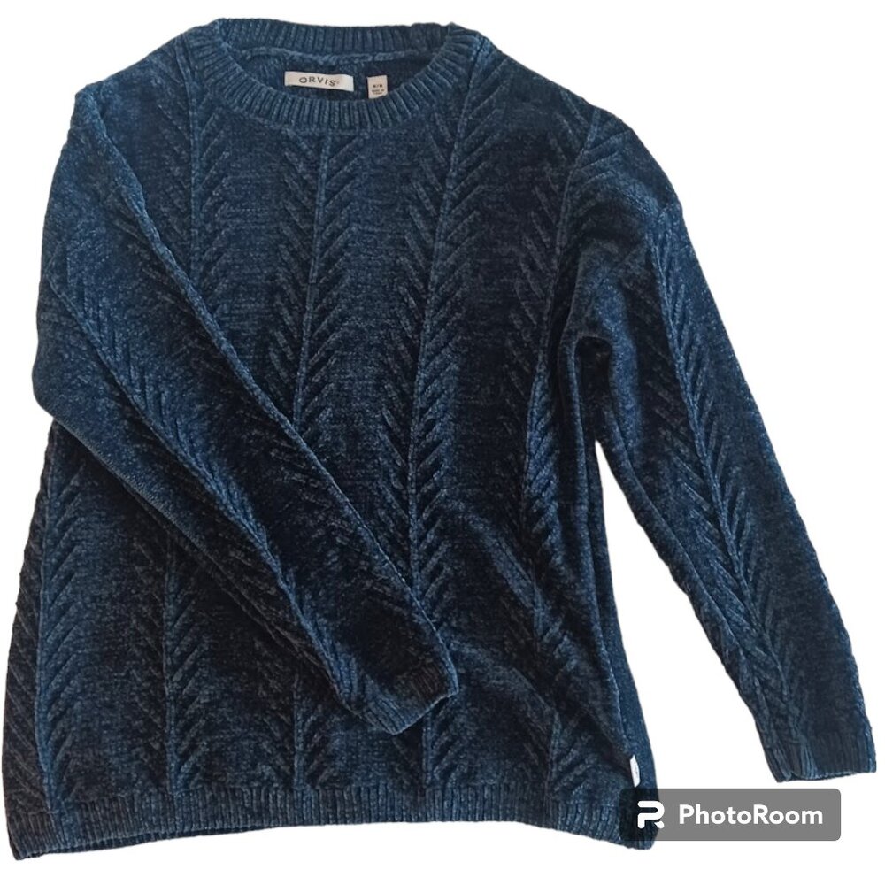 Colbolt Blue Turquoise Sweater Orvis Sweater Medium Cozy Academia Grunge Fall